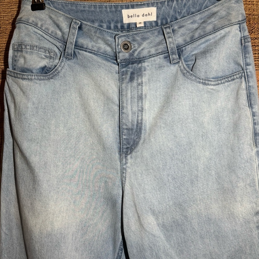 Bella Dahl Side Slit Jeans Ocean Mist size 28 Wide Leg Boho Coastal Chic - Picture 5 of 12